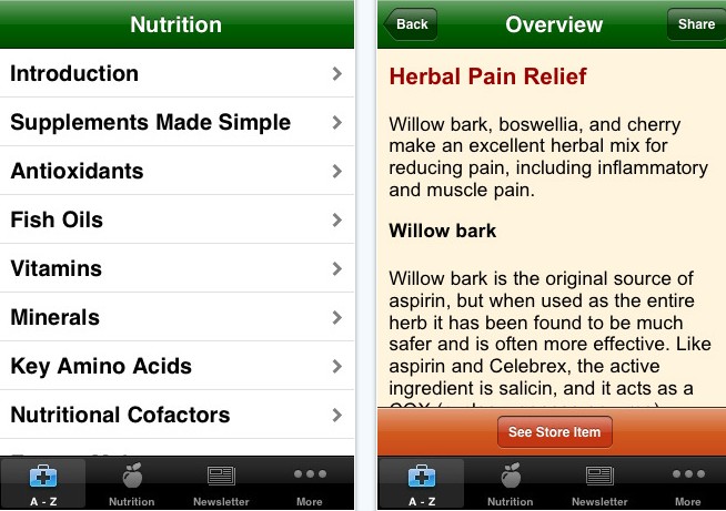 natural cures ipad appp